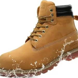 Work Boots for Men Waterproof Soft Toe Non Slip Comfortable Leather Workboots