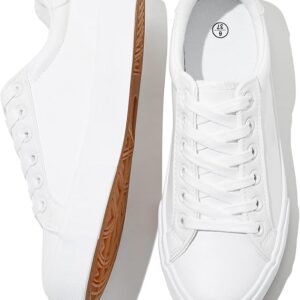 SERNIAL Womens White Tennis Shoes