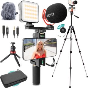 USKEYVISION Upgraded Vlogging Kit w/Wireless Lavalier Microphone,YouTube Kit for iPhone and Smartphone